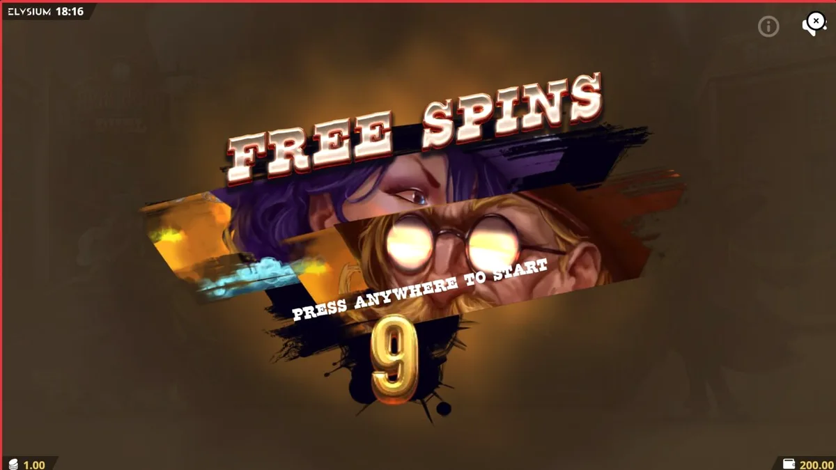 Tampilan visual aksi duel di slot High Noon Duel dengan latar belakang gurun Wild West.