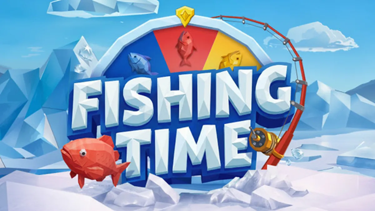 Tampilan antarmuka permainan Fishing Time dari BGaming pada perangkat seluler