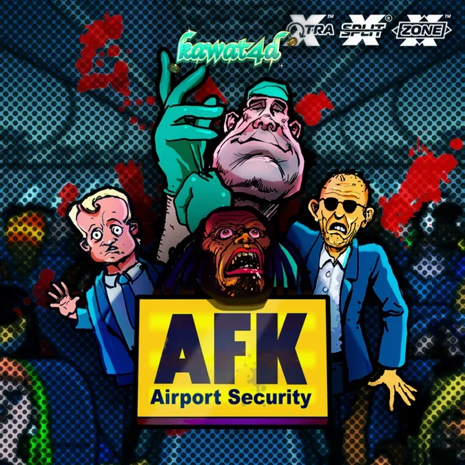 Tampilan visual slot AFK Airport Security dengan elemen kartun bertema bandara